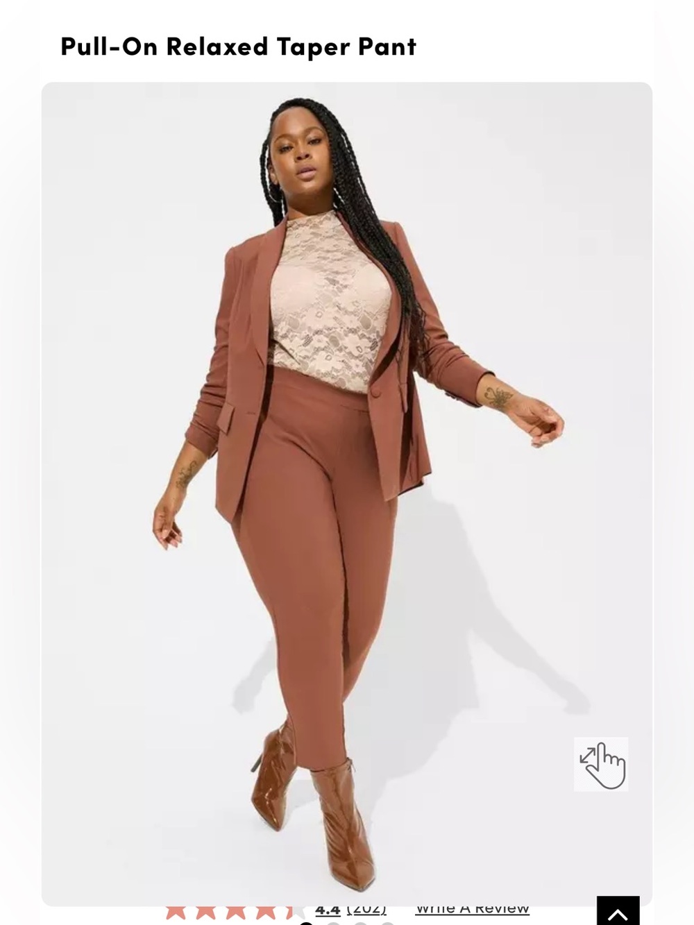 Torrid Relaxed Pull-On Taper Pants in Rust Brown